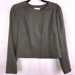 Loft Cropped Moto Jacket in Gray